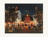 Paris - Le Moulin Rouge la nuit